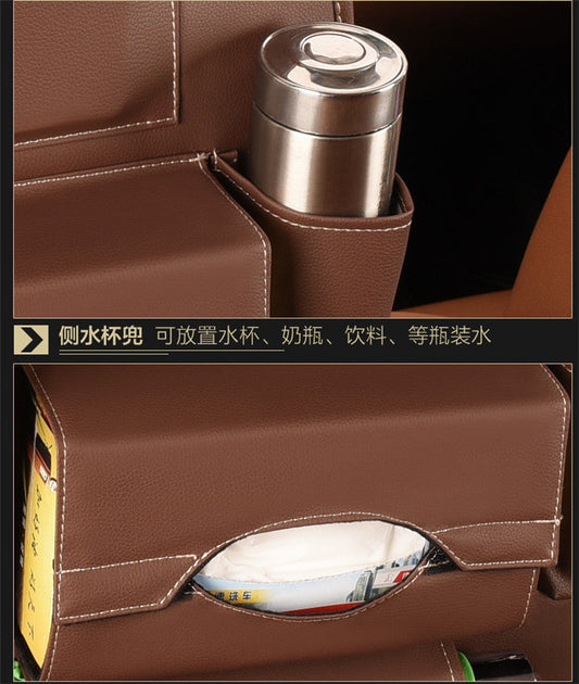 Car Seat Leather Storage Bag Hanging Bag Car Seat Back Storage Bag Multifunctional Car Interior Storage Bag