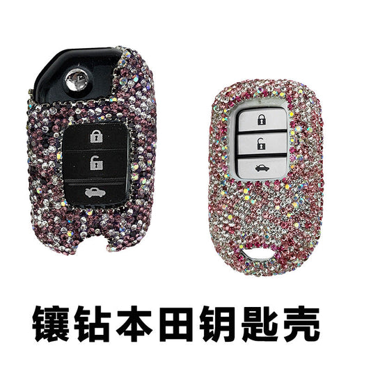 Applicable To Honda's Tenth Generation Civic Jade Accord Xrv Crown Road Crv Lingpai Haoying Car Key Case Shell Set Diamond Female