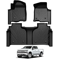 MKR Floor Mats For Chevy Silverado GMC Sierra 1500 2019-2025, 2020-2025 SLV SRA 2500 3500 HD Crew Cab With Rear Under-Seat Storage