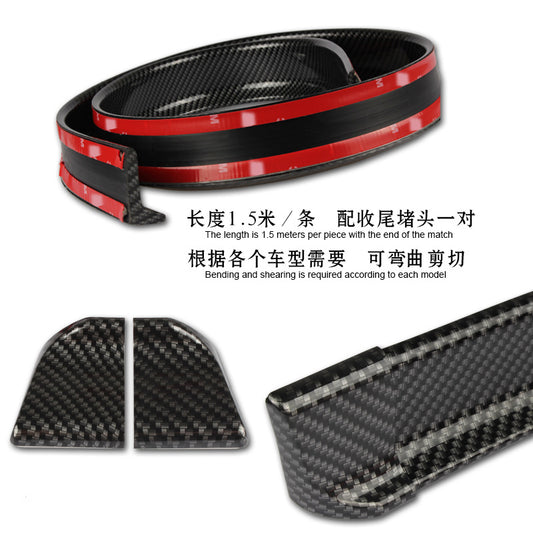 Car Rear Rubber Wing Carbonfiber Pattern, Sedan Digi Rubber, Car Small Rear Wing, Modified Universal Digi Rubber Spoiler Wing