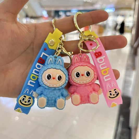 Cartoon Rab Cloth Sheep Keychain Cute Silicone Doll Pendant Car Key Chain Accessories Push Gift