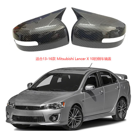 2008-16 Mitsubishi Lancer X Ex Evo Batman Style Mirror Covers Carbon Fiber
