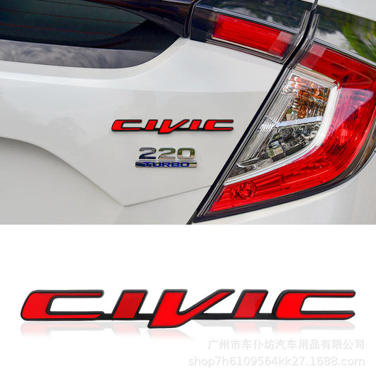 Suitable For Honda 10th Generation New CIVIC CIVIC Accord Metal Car Logo Stickers Rear Trunk Car Logo Decorative Stickers Modification