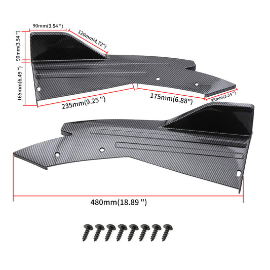 Car Universal Rear Wrap Angle Car Modification Bright Black Bright Carbon Fiber Rear Shovel Rear Bumper Protection Angle Rear Lip 6063#
