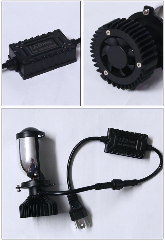 مصباح أمامي للسيارة عالي الطاقة بعدسة محدبة على شكل عين السمكة LED فائق السطوع