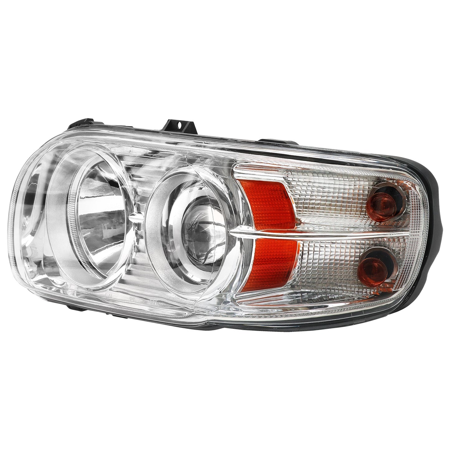 American Peterbilt 388/389 Headlight Assembly Pair (2008-2018) - US Version with Halogen & Integrated LED Light Strip