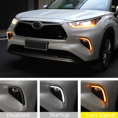 2020-21 Toyota Highlander DRL & Fog Light with Sequential Turn Bi-Color Signal Yellow LED Daytime Running Lights