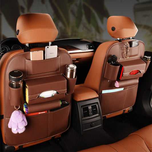 Car Seat Leather Storage Bag Hanging Bag Car Seat Back Storage Bag Multifunctional Car Interior Storage Bag