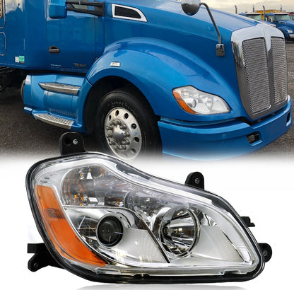 Restore Clarity: 2013-2021 Kenworth T680 Truck American Version Halogen Headlight Assembly with Bulb