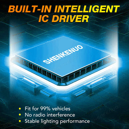 9005 9006 HB3 H10 LED Headlight Bulbs Kit Car Canbus Error Free High-Lo Beam