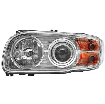 American Peterbilt 388/389 Headlight Assembly Pair (2008-2018) - US Version with Halogen & Integrated LED Light Strip