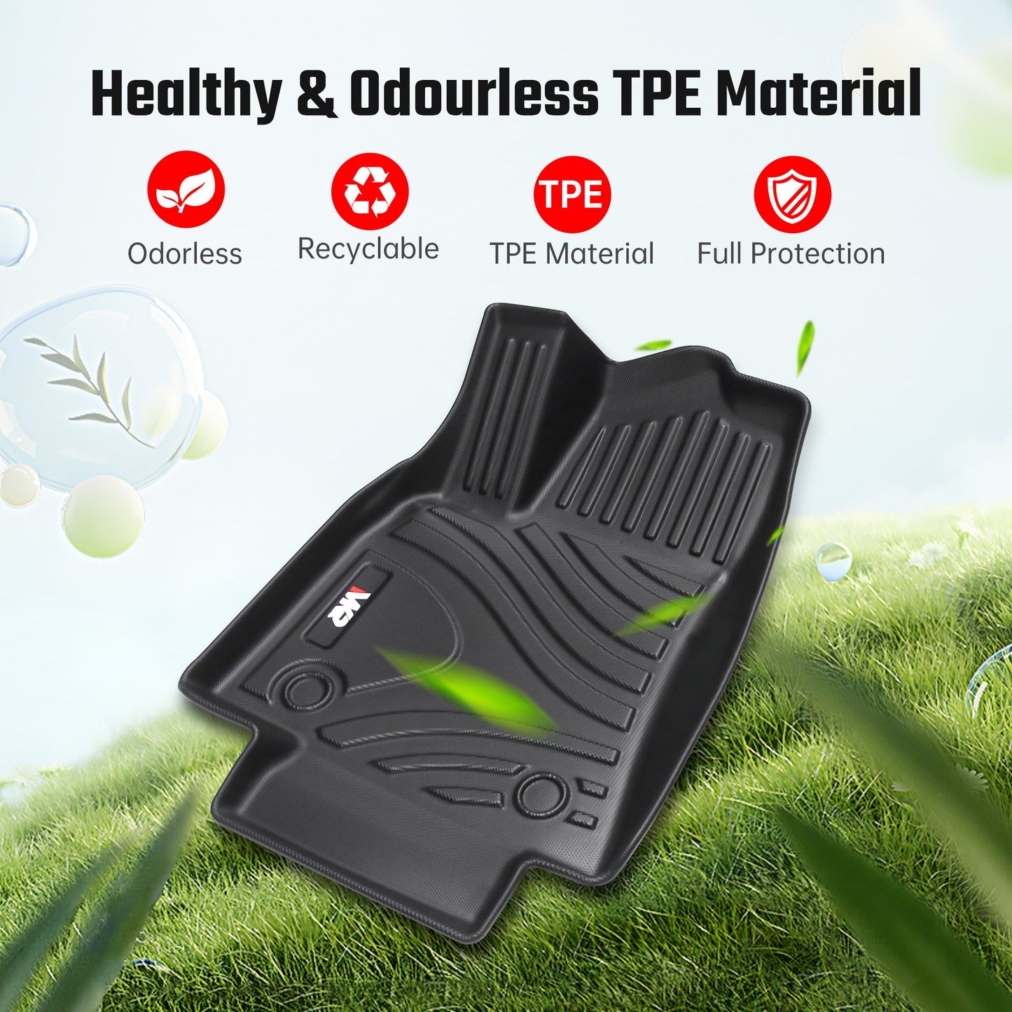 High Quality TPE Floor Mats For Tesla Model Y 2021-2022 Model 3 2023-2025 - Waterproof, Anti-Slip, 6 PCS Set