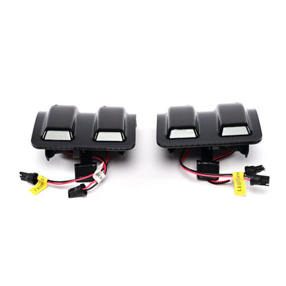 Car Front Mirror Lights 3 Grids Are Always On And Running Water  [ F250 F350 F450 F550 ]