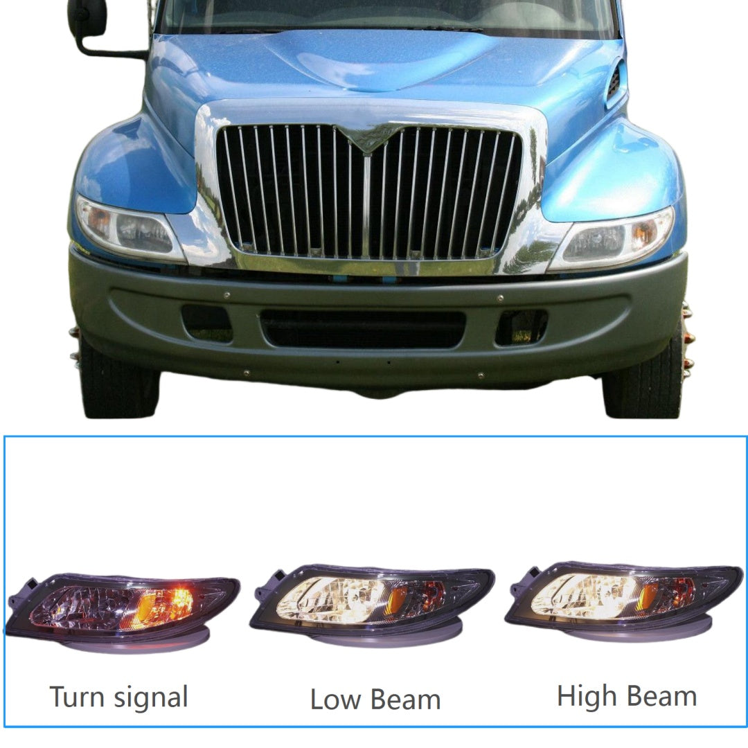 International 4300 Headlight Assembly Pair - Upgrade with 9007 Blaze LED Bulbs (Left & Right)