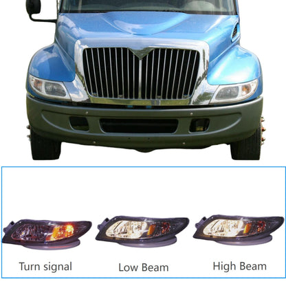 International 4300 Headlight Assembly Pair - Upgrade with 9007 Blaze LED Bulbs (Left & Right)