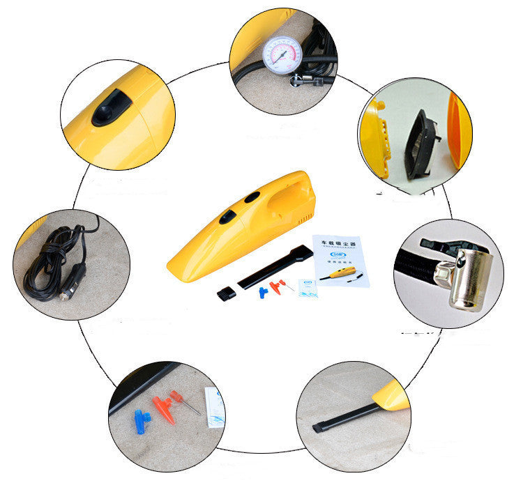 Portable 3-in-1 Car Vacuum, Tire Inflator & Pressure Gauge