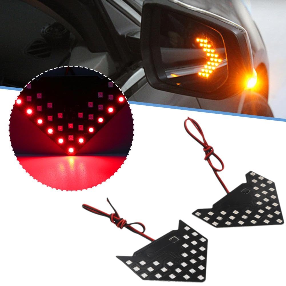 Car Rearview Mirror Turn Signal Hidden LED Turn Indicator 33SMD Cob Light Turn Signal