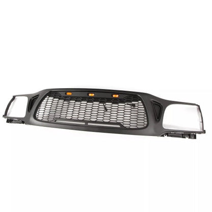 Front Grille Fits For Tacoma 2001 2002 2003 2004 With Amber LED Accent Lights Matte Black