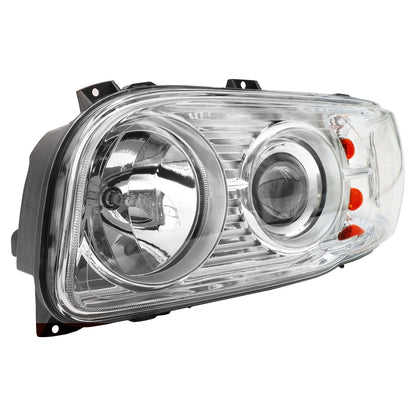 American Peterbilt 388/389 Headlight Assembly Pair (2008-2018) - US Version with Halogen & Integrated LED Light Strip