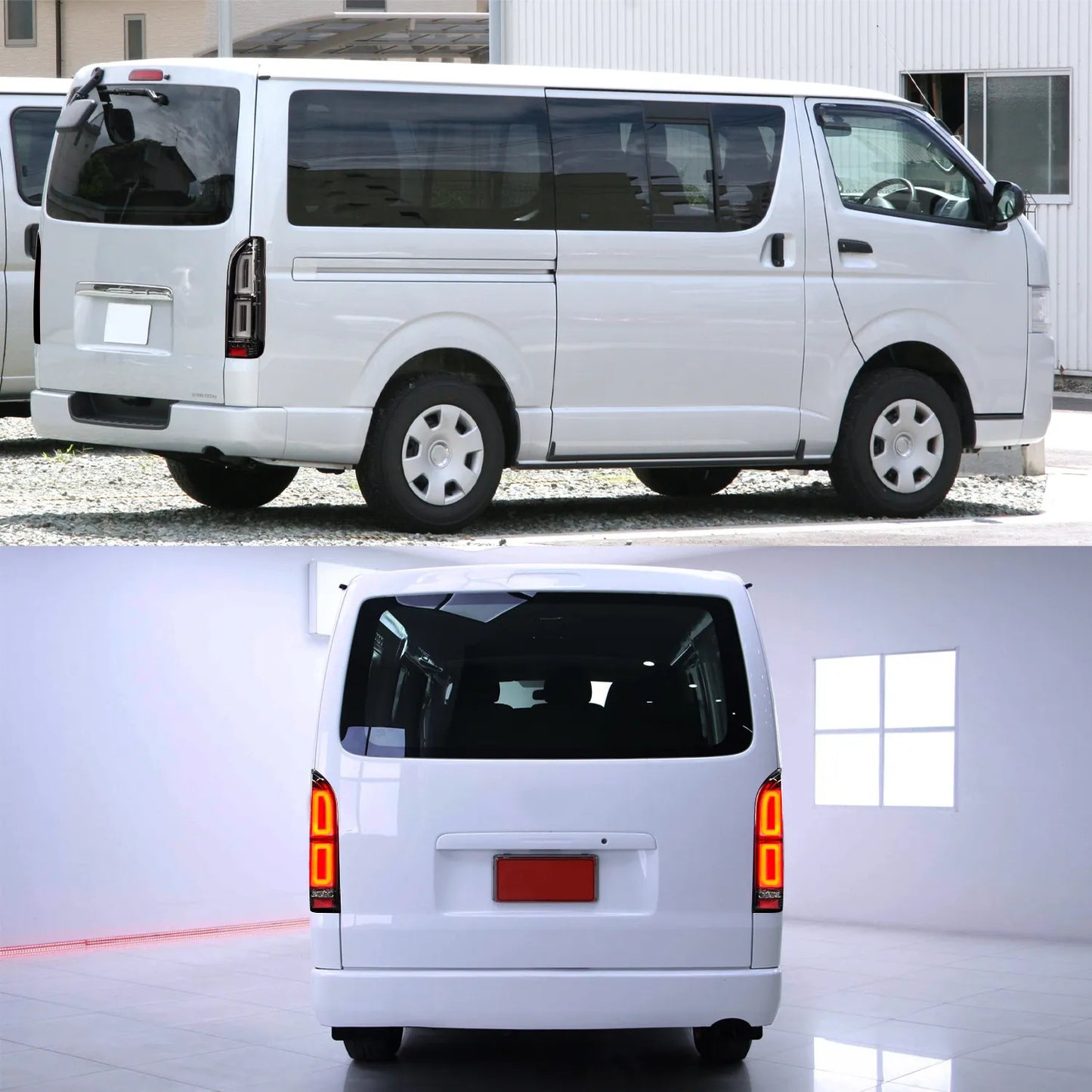 LED Tail Light Black Brake Light Turn Signal for TOYOTA HIACE 200