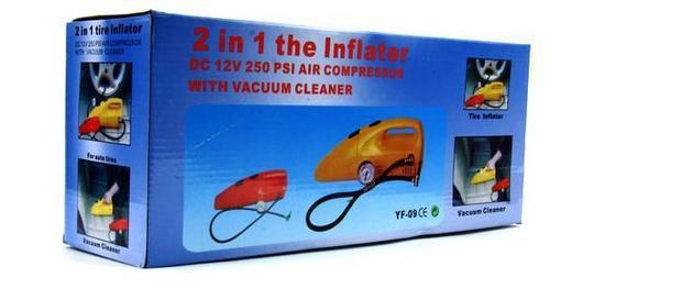 Portable 3-in-1 Car Vacuum, Tire Inflator & Pressure Gauge