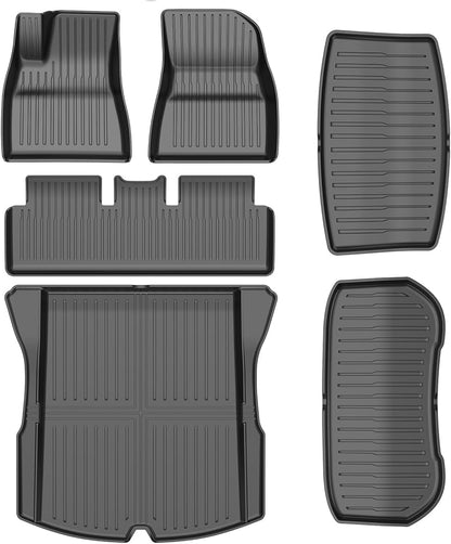 High Quality TPE Floor Mats For Tesla Model Y 2021-2022 Model 3 2023-2025 - Waterproof, Anti-Slip, 6 PCS Set