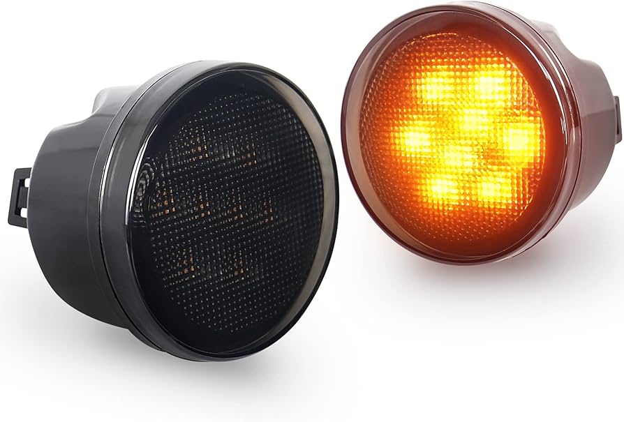 JEEP Wrangler Modified LED Car Center Grid Lights Turn Signal Warning Wide Signal Lights
