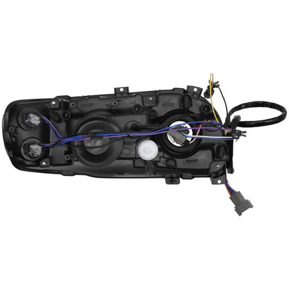 American Peterbilt 388/389 Headlight Assembly Pair (2008-2018) - US Version with Halogen & Integrated LED Light Strip