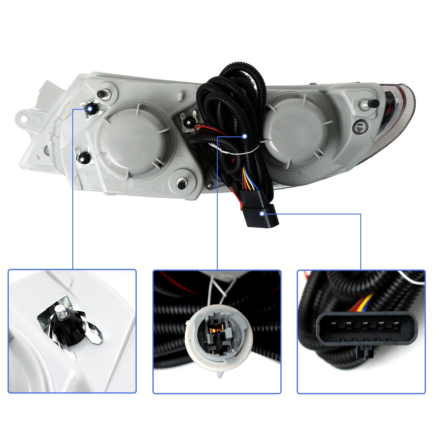 International 4300 Headlight Assembly Pair - Upgrade with 9007 Blaze LED Bulbs (Left & Right)