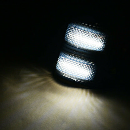 Car Front Mirror Lights 3 Grids Are Always On And Running Water  [ F250 F350 F450 F550 ]