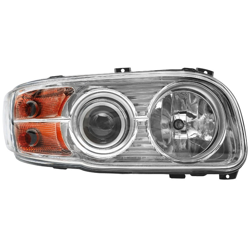 American Peterbilt 388/389 Headlight Assembly Pair (2008-2018) - US Version with Halogen & Integrated LED Light Strip