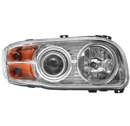 American Peterbilt 388/389 Headlight Assembly Pair (2008-2018) - US Version with Halogen & Integrated LED Light Strip