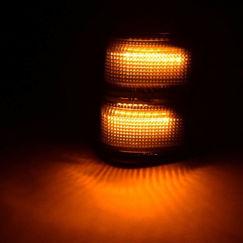 Car Front Mirror Lights 3 Grids Are Always On And Running Water  [ F250 F350 F450 F550 ]