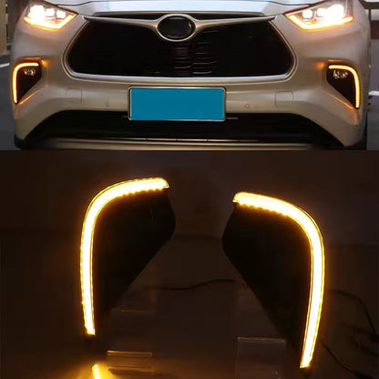 2020-21 Toyota Highlander DRL & Fog Light with Sequential Turn Bi-Color Signal Yellow LED Daytime Running Lights