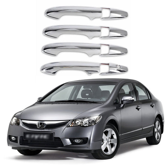 Suitable For 06-11 Honda Civic Bright Black Chrome Car Door Handle Cover Door Bowl Decoration Accessories