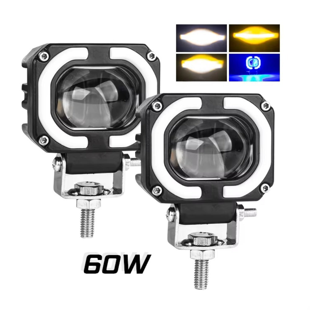 Universal Led Spotlight, Square Headlight Lens, Super Bright Car Atmosphere Lamp