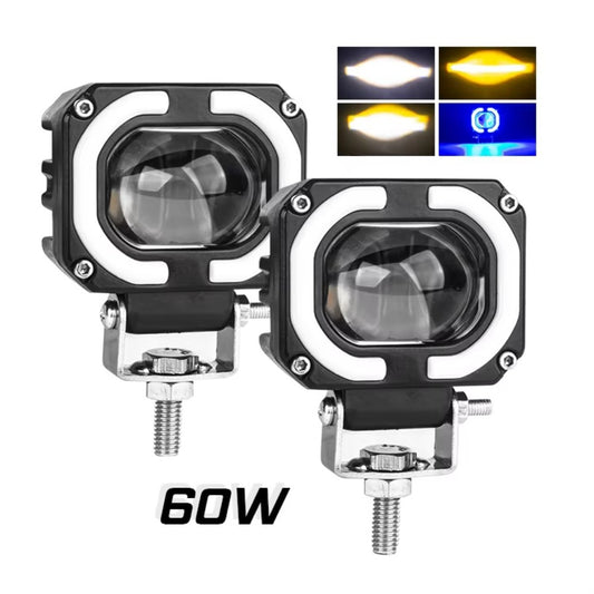Universal Led Spotlight, Square Headlight Lens, Super Bright Car Atmosphere Lamp