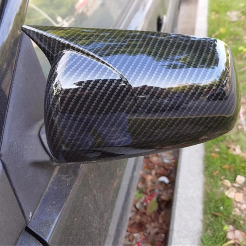 2008-16 Mitsubishi Lancer X Ex Evo Batman Style Mirror Covers Carbon Fiber