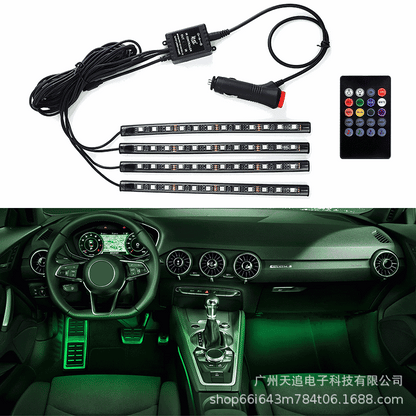 Tianzhui Car Foot Atmosphere Light Refitting Car APP Cross-border Explosions Car Mobile Phone Bluetooth Atmosphere Light LED Light