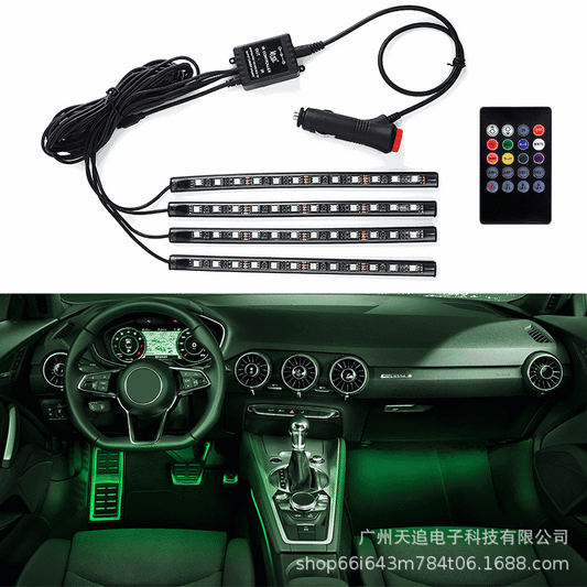 Tianzhui Car Foot Atmosphere Light Refitting Car APP Cross-border Explosions Car Mobile Phone Bluetooth Atmosphere Light LED Light
