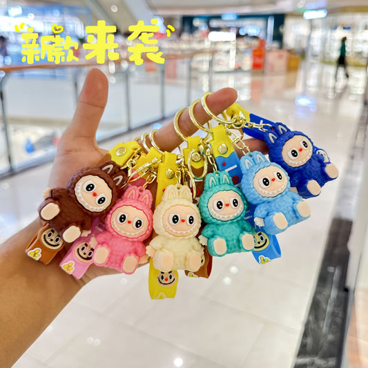 Cartoon Rab Cloth Sheep Keychain Cute Silicone Doll Pendant Car Key Chain Accessories Push Gift