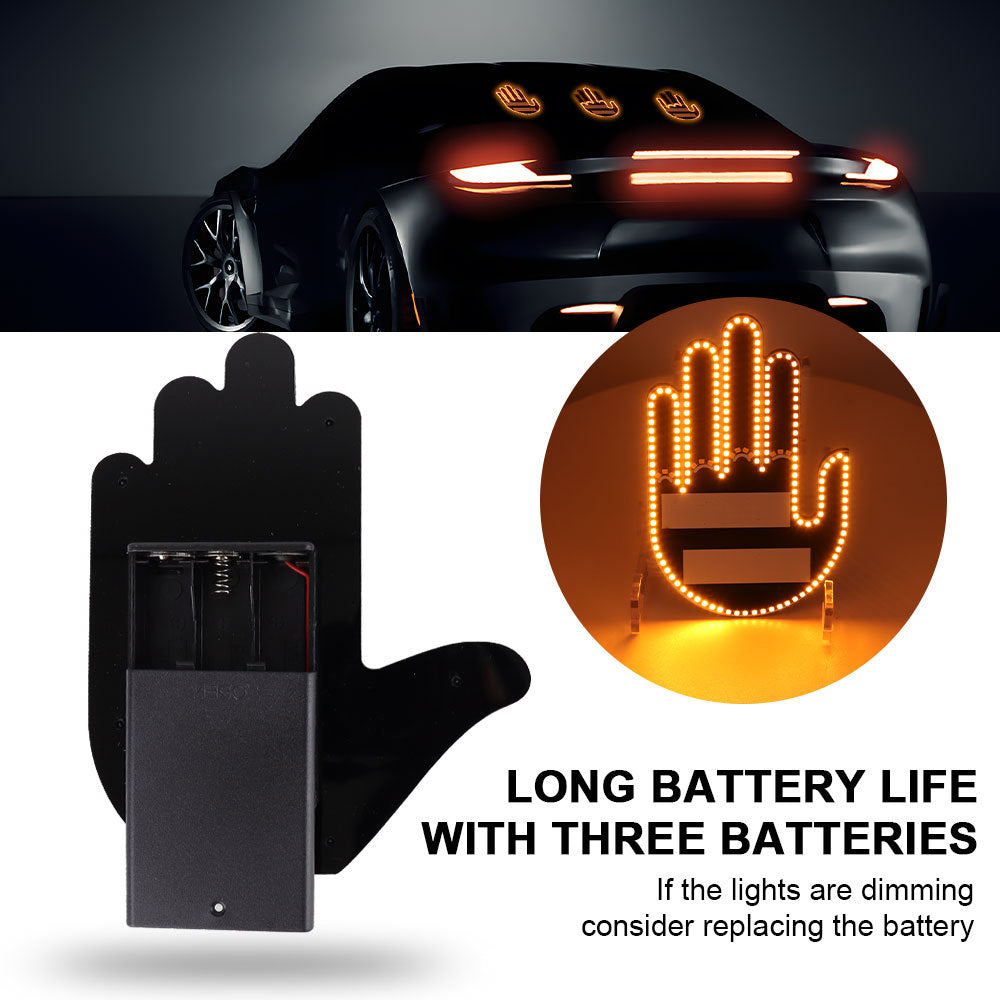 Car Interior Car Atmosphere Light Decoration Light Modified Finger Light Led Multi-function Warning Finger Car Gesture Light