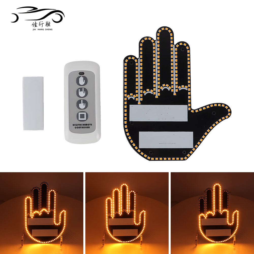 Car Interior Car Atmosphere Light Decoration Light Modified Finger Light Led Multi-function Warning Finger Car Gesture Light