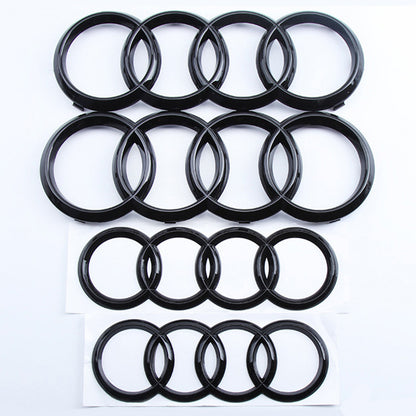 Suitable For FAW Audi 4th Ring A3A5A4LA6LQ5Q7 Middle Net Logo Tail Logo Front And Back Black Modified Car Logo