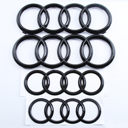 Suitable For FAW Audi 4th Ring A3A5A4LA6LQ5Q7 Middle Net Logo Tail Logo Front And Back Black Modified Car Logo