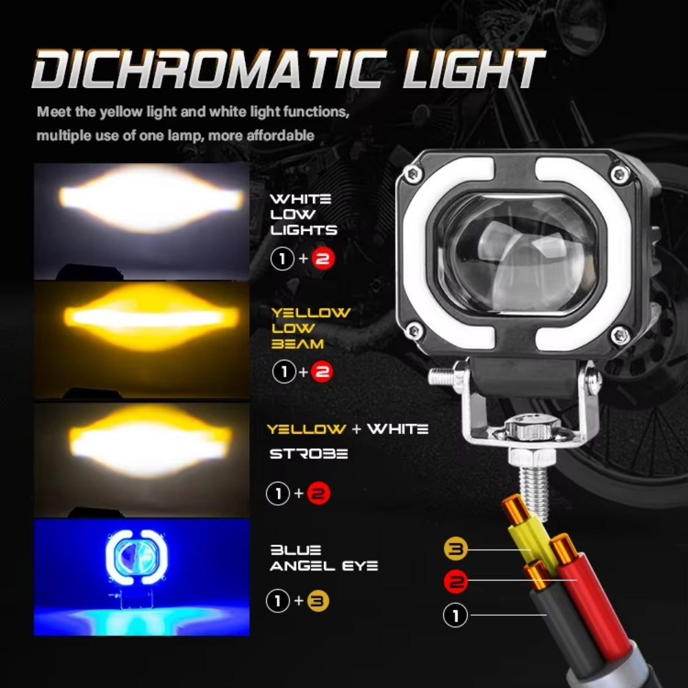 Universal Led Spotlight, Square Headlight Lens, Super Bright Car Atmosphere Lamp