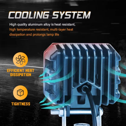 Universal Led Spotlight, Square Headlight Lens, Super Bright Car Atmosphere Lamp