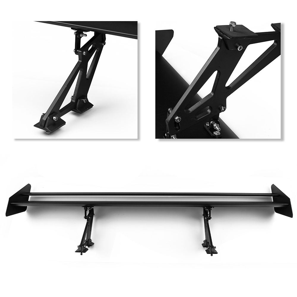 Cross-border Car Modification Punching Double-layer Metal Tail Three-compartment Car Wing Spoiler