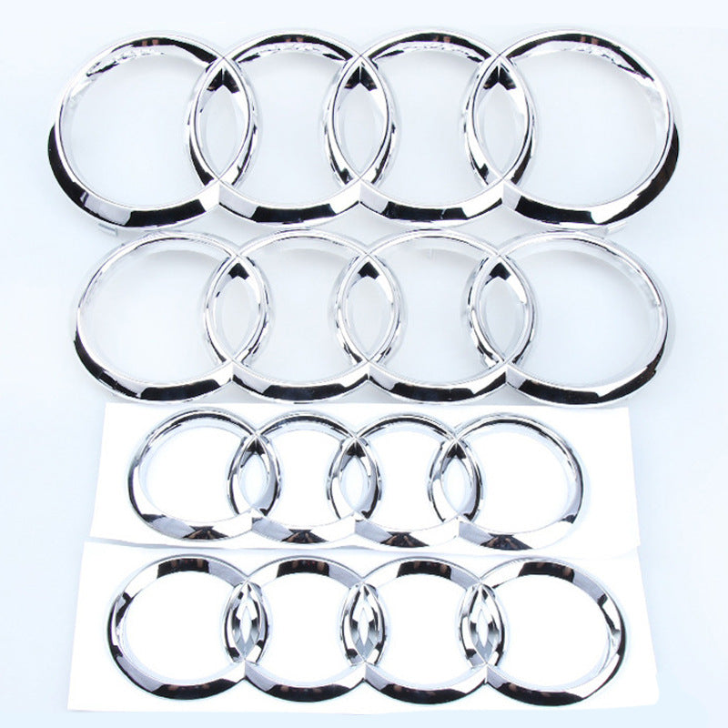 Suitable For FAW Audi 4th Ring A3A5A4LA6LQ5Q7 Middle Net Logo Tail Logo Front And Back Black Modified Car Logo
