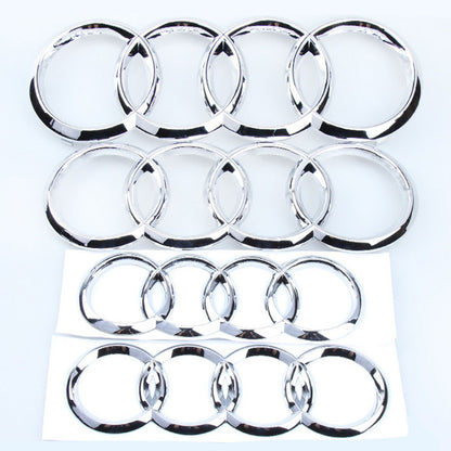 Suitable For FAW Audi 4th Ring A3A5A4LA6LQ5Q7 Middle Net Logo Tail Logo Front And Back Black Modified Car Logo